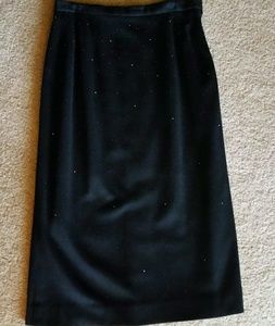 VINTAGE BEADED WOOL SKIRT